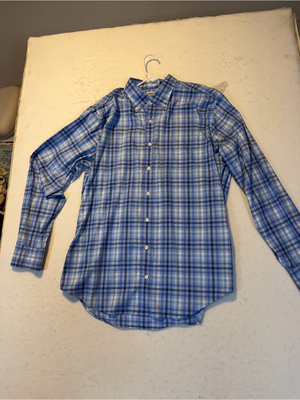 Peter Millar Blue Plaid Button-Down Shirt